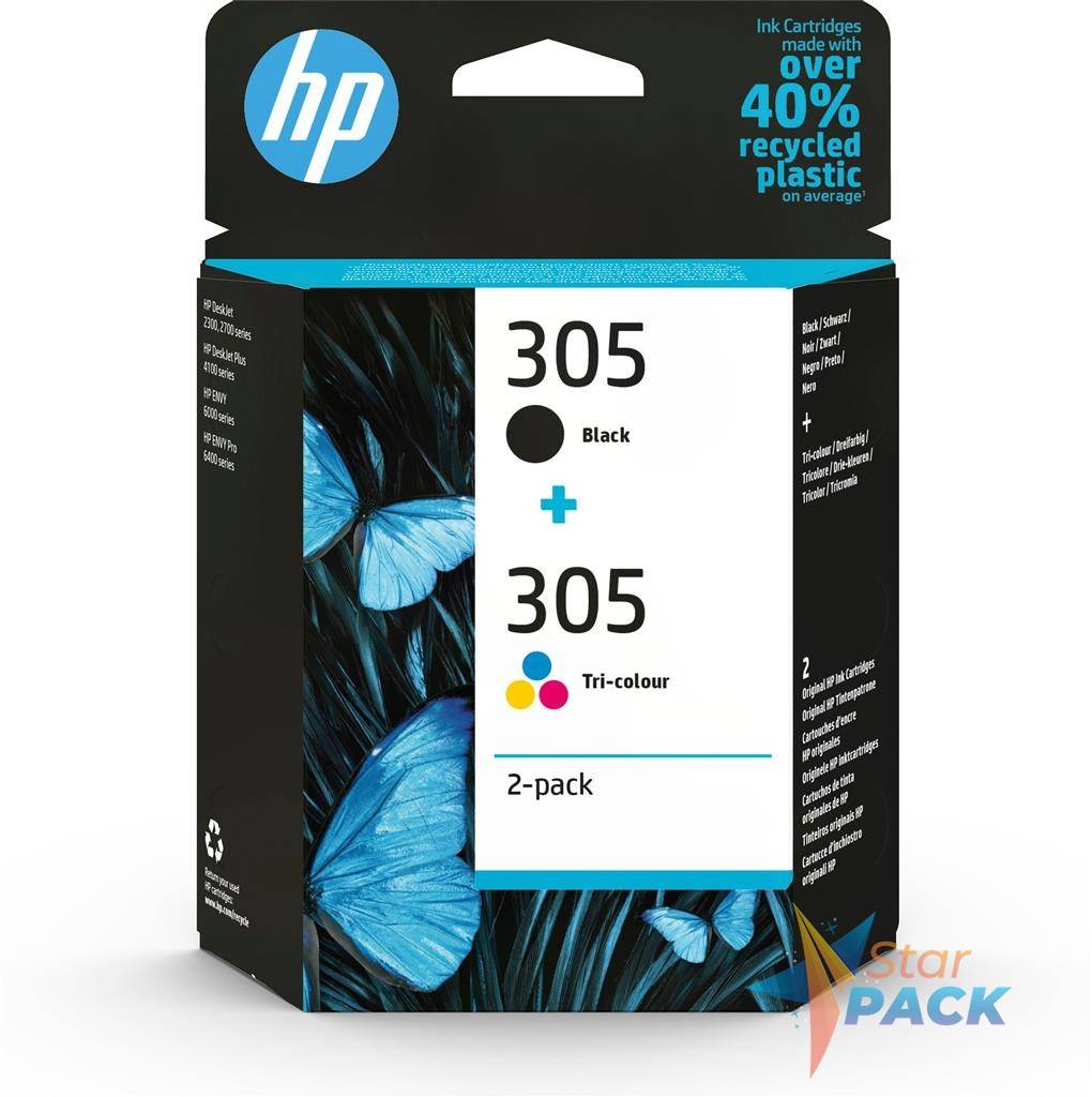 Combo-Pack Original HP Black/Color, nr.305, pentru DeskJet 2320|2710|2720|2721|2723|Plus 4120|Plus 4122