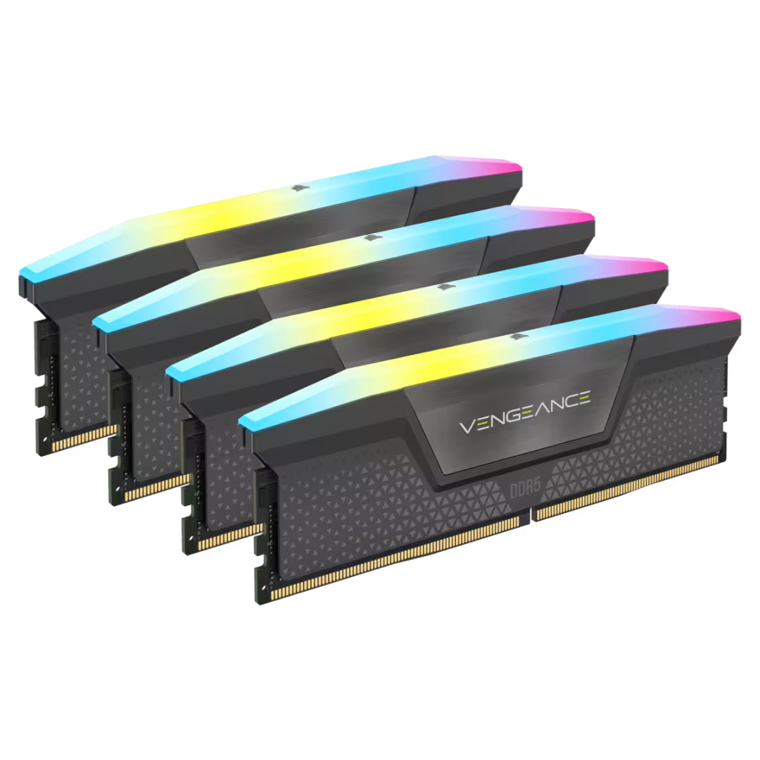Corsair Vengeance RGB 64GB, DDR5, 5600MHz, CL36, 4x16GB, 1.25V Intel XMP, Negr