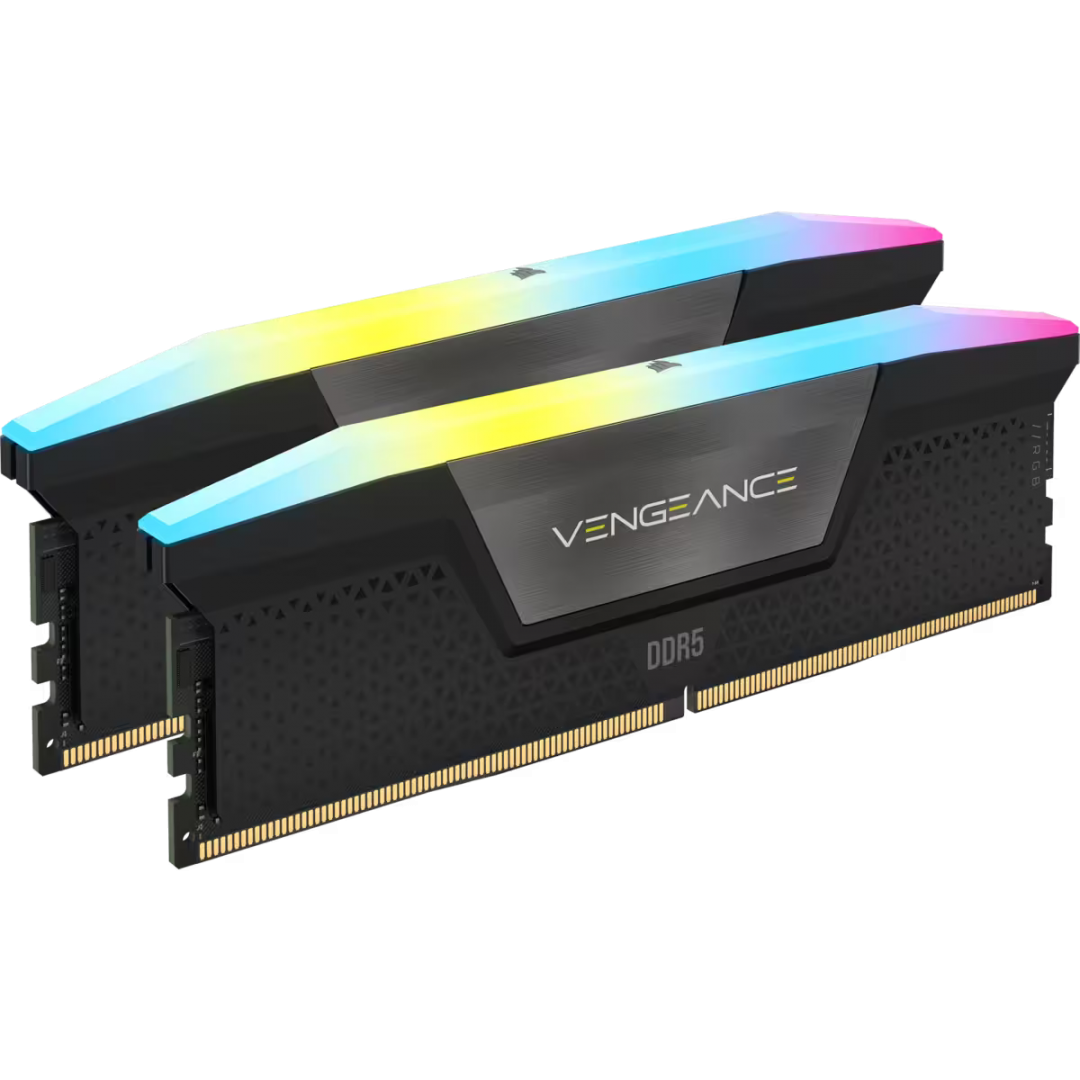 Corsair Vengeance RGB 64GB, DDR5, 6000MHz, CL40, 2x32GB, 1.35V Intel XMP, Negru