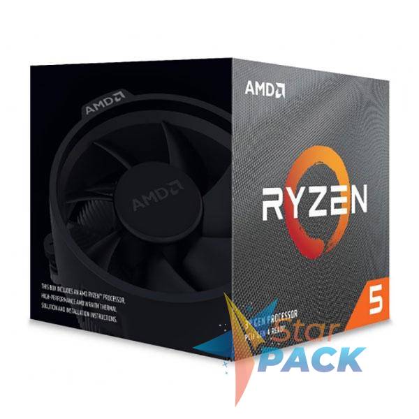 CPU AMD, skt. AM4 AMD Ryzen 5, 3400G, frecventa 3.7 GHz, turbo 4.2 GHz, 4 nuclee, putere 65 W, cooler