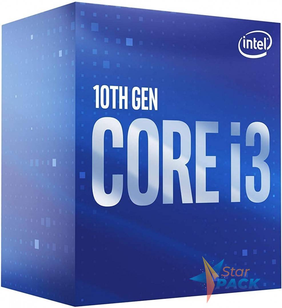 CPU INTEL, skt. LGA 1200 Core i3, i3-10100F, frecventa 3.6 GHz, turbo 4.3 GHz, 4 nuclee, putere 65 W, cooler