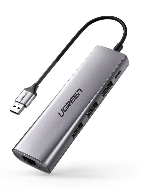DOCKING Station Ugreen, CM266 conectare PC USB 3.0, USB 3.0 x 3|Gigabit RJ-45 x 1|micro USB x 1, aluminiu, gri  - 6957303868124