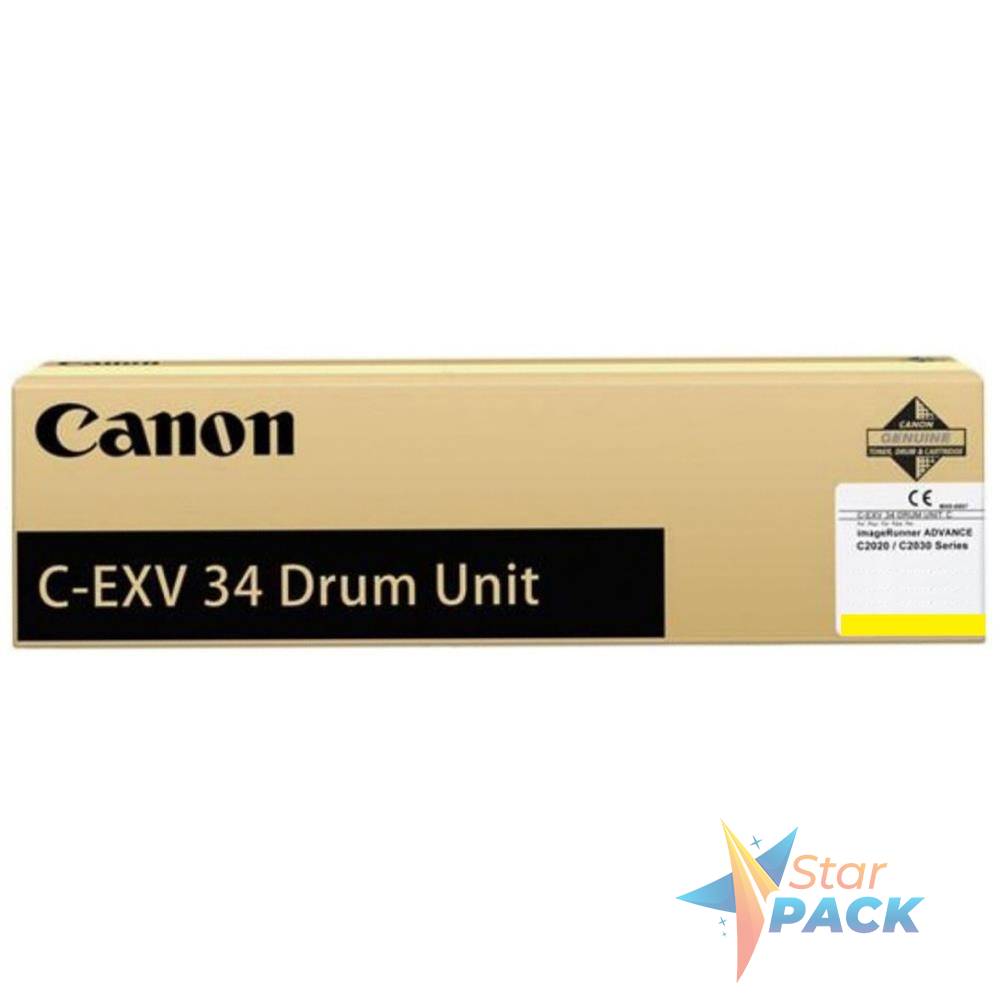 Drum Unit Original Canon Yellow, EXV34Y, pentru IR Advance C2020I|C2020L|C2025I|C2025L|C2030I|C2030L|C2220L|C2220I|C2225I|C2230I, 36K