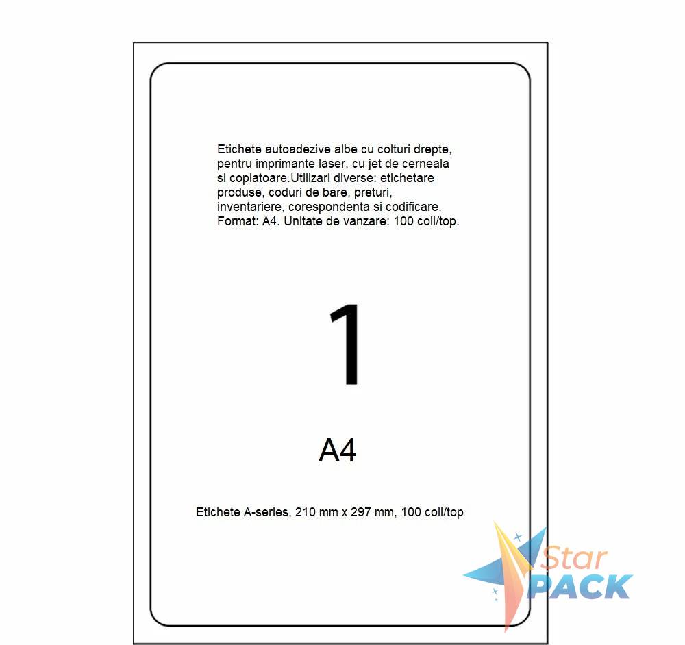 Etichete A-series, 210 mm x 297 mm, 100 coli/top