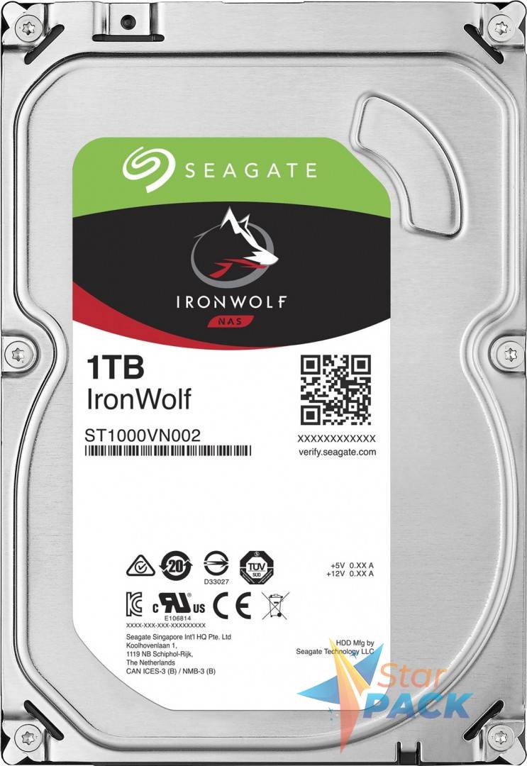 HDD SEAGATE 1 TB, IronWolf, 5.900 rpm, buffer 64 MB, pt. NAS