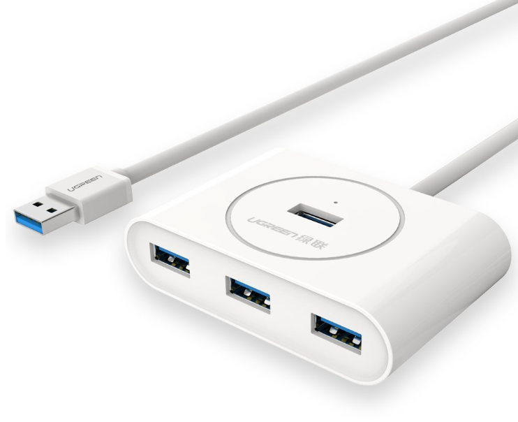 HUB extern Ugreen, CR113 porturi USB: USB 3.0 x 4, conectare prin USB 3.0, lungime 1 m, alb,  - 6957303822836