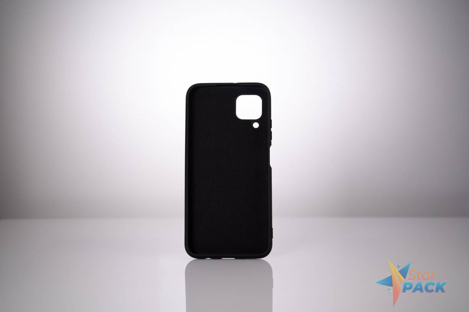 Husa Huawei telefon P 40 Lite, negru, tip back cover, material flexibil silicon + interior cu microfibra