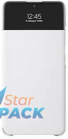 HUSA Smartphone Samsung, pt Galaxy A32, tip smart book cover cu buzunar, TPU, Smart View Wallet, alb