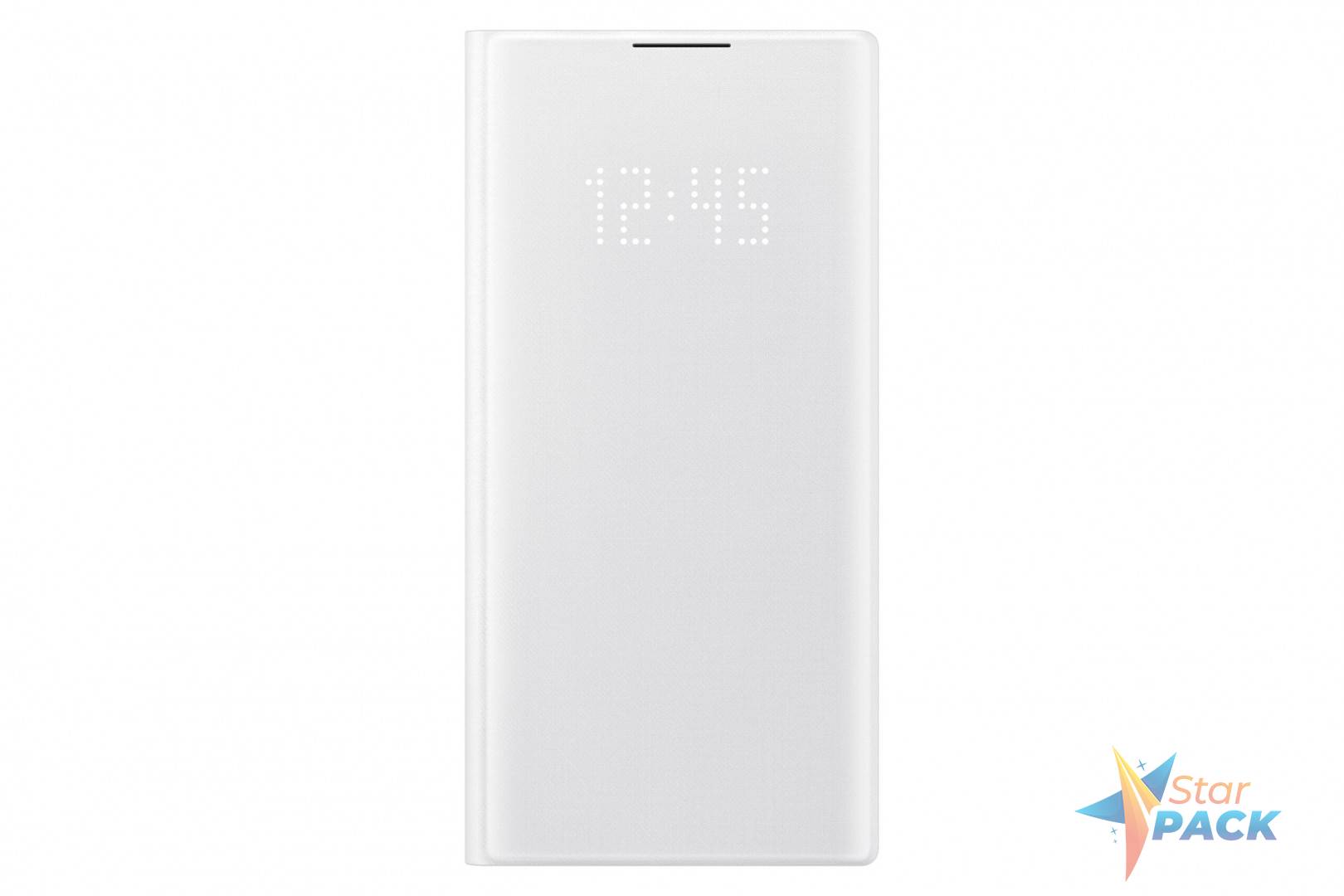 HUSA Smartphone Samsung, pt Galaxy Note 10, tip smart book cover, poliuretan, Smart LED View, alb