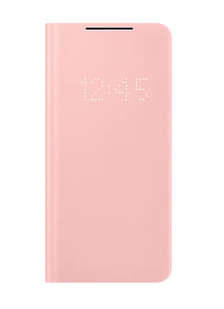 HUSA Smartphone Samsung, pt Galaxy S21+, tip smart book cover, poliuretan, Smart LED View, roz
