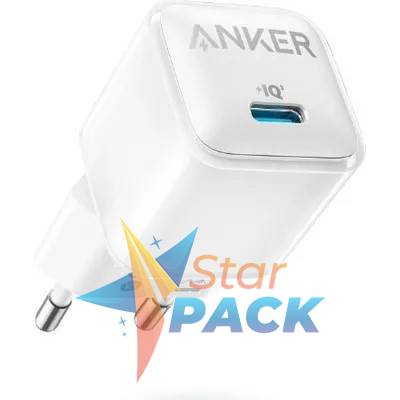 INCARCATOR retea Anker 323 33W, PowerIQ, 1 x USB Type-C, 1 x USB,  alb,  - 0194644115524