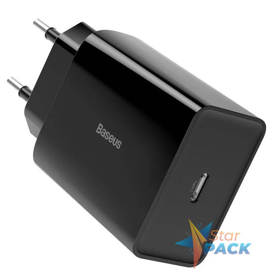 INCARCATOR retea Baseus Speed Mini, Quick Charge 20W, 1 x USB Type-C 5V/3A max, negru  - 6953156201699