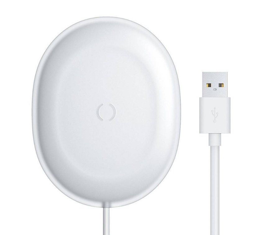INCARCATOR wireless Baseus Jelly Qi 15W, compatibilitate smartphones, cablu Type-C la USB inclus, alb  - 6953156223707