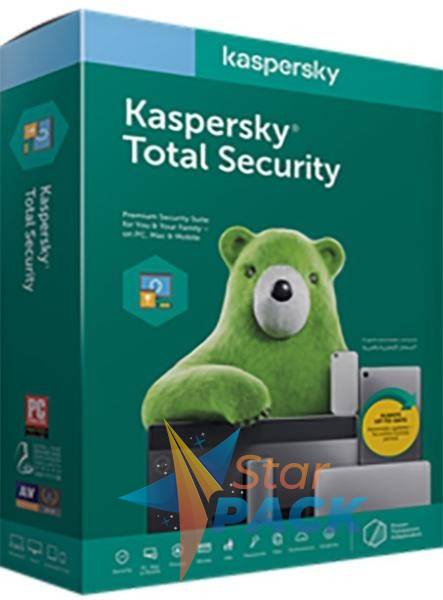 Kaspersky Total Security Eastern Europe  Edition. 1-Device; 1-Account KPM; 1-Account KSK 1 year Renewal License Pack