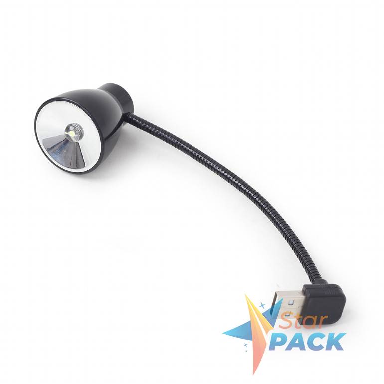 LAMPA LED USB pentru notebook, GEMBIRD, lumina alba-rece, black
