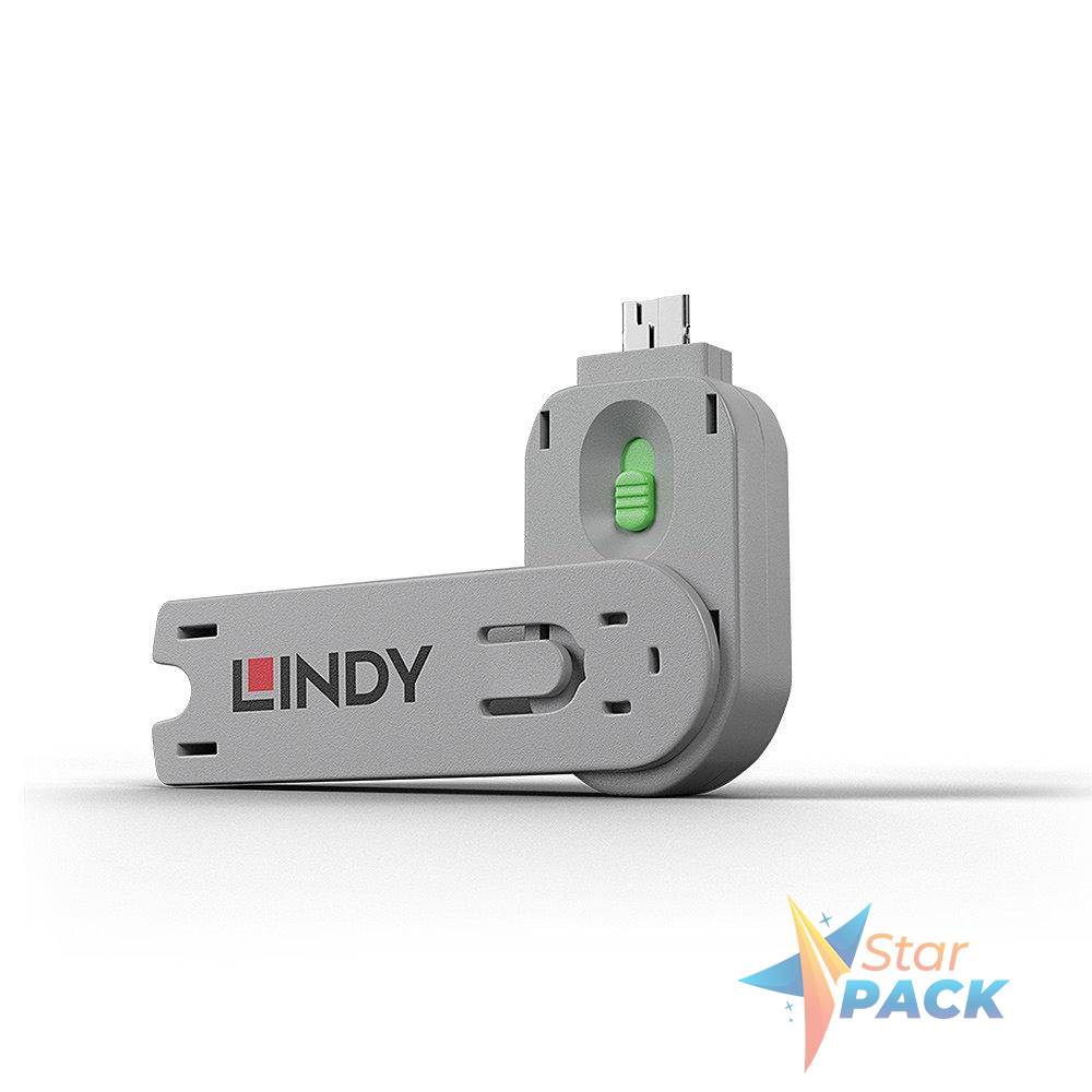 Lindy USB A Port Blocker Green