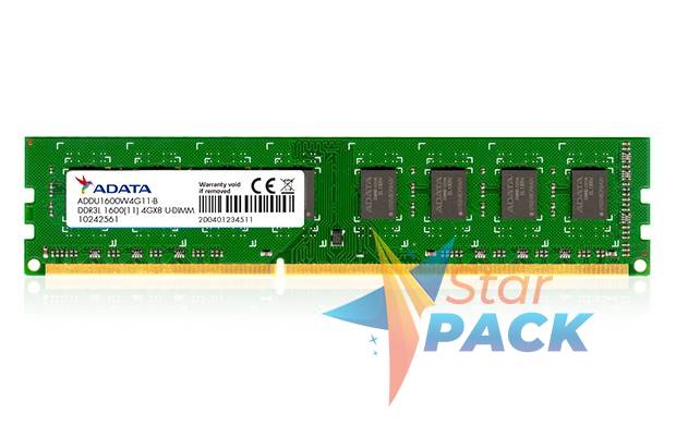 Memorie DDR Adata DDR3 8GB frecventa 1600 MHz, 1 modul, latenta CL11
