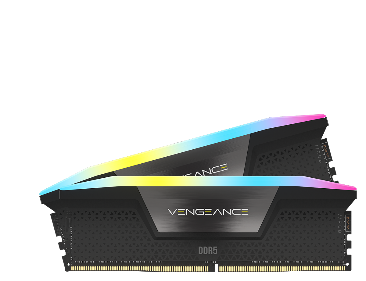 Memorie DDR Corsair - gaming VENGEANCE DDR5 32GB frecventa 6000 MHz, 16GB x 2 module, radiator, iluminare RGB, latenta CL40