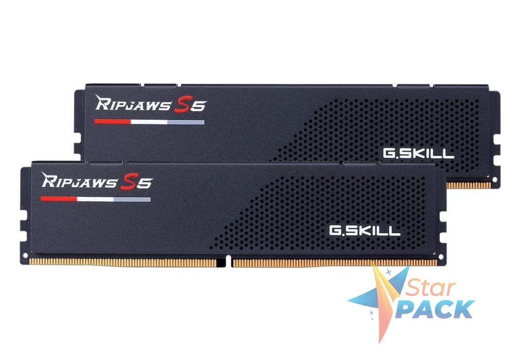 Memorie DDR G.Skill - gaming Ripjaws S5 DDR5 32GB frecventa 6400 Mhz, 16GB x 2 module, radiator, latenta CL32