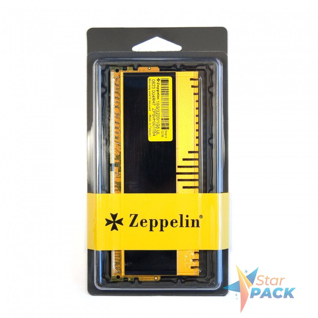 Memorie DDR Zeppelin DDR4 Gaming 16GB frecventa 3200 MHz, 1 modul, radiator, retail