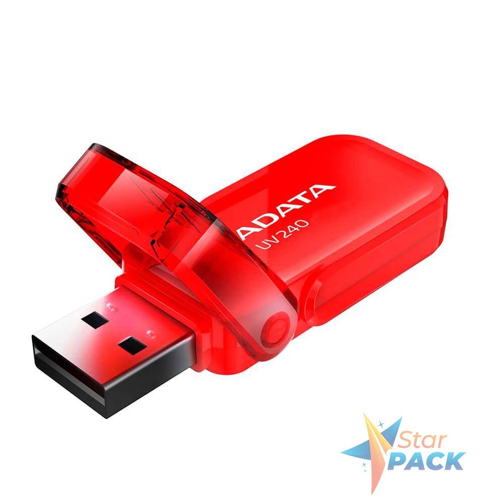 MEMORIE USB 2.0 ADATA 32 GB, cu capac, carcasa plastic, rosu