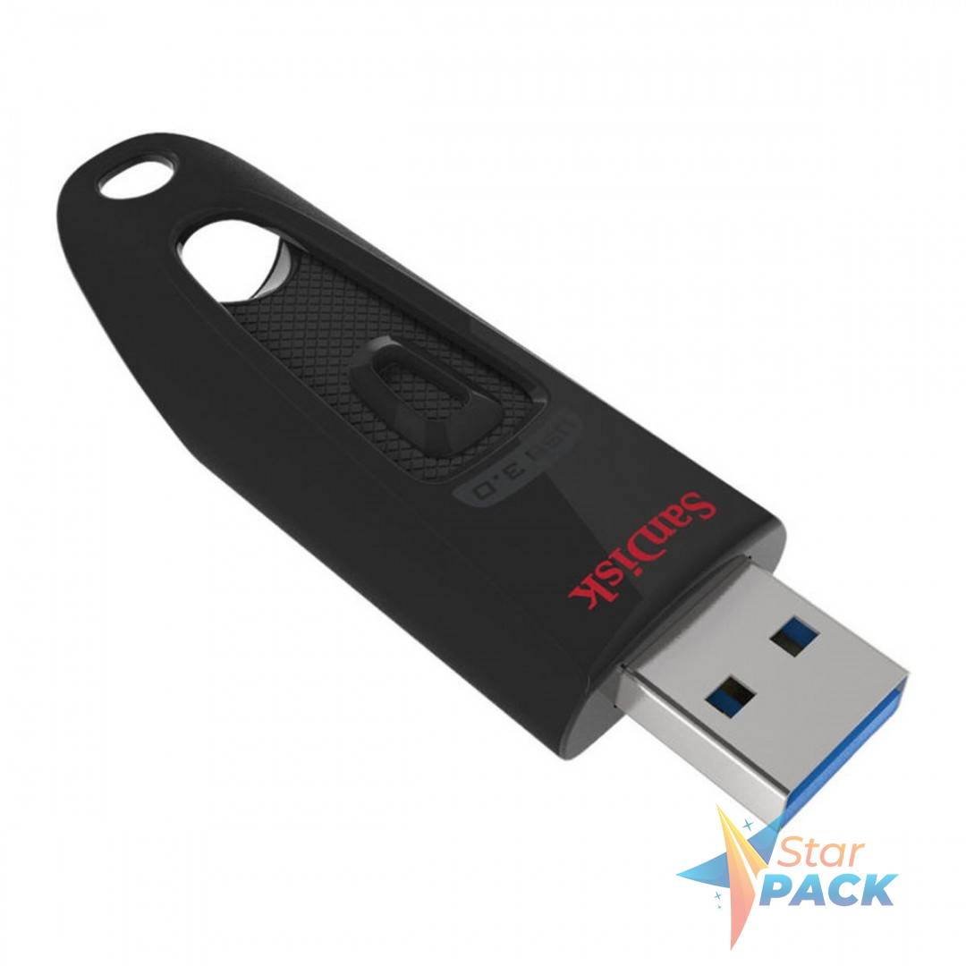 MEMORIE USB 3.0 SANDISK 64 GB, retractabila, carcasa plastic, negru