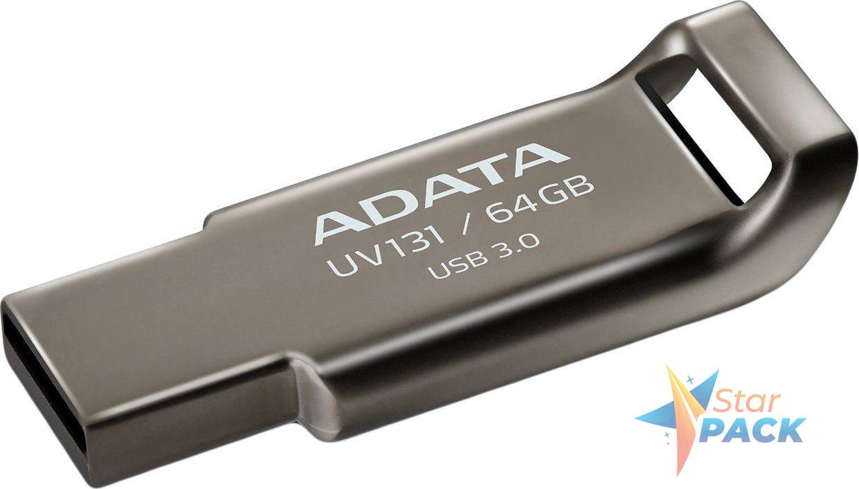MEMORIE USB 3.2 ADATA 64 GB, profil mic, carcasa aliaj zinc, gri