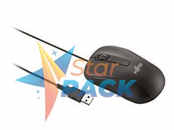 Mouse Fujitsu M520 BLACK, optical mouse with 3 keys, black, 1000 dpi, USB cable 1,8m, white box