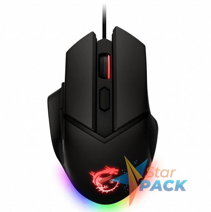 MSI Clutch GM20 ELITE Right handed Optical GAMING Mouse Max DPI 6400 Adjustable Weight system RGB lighting with the ability