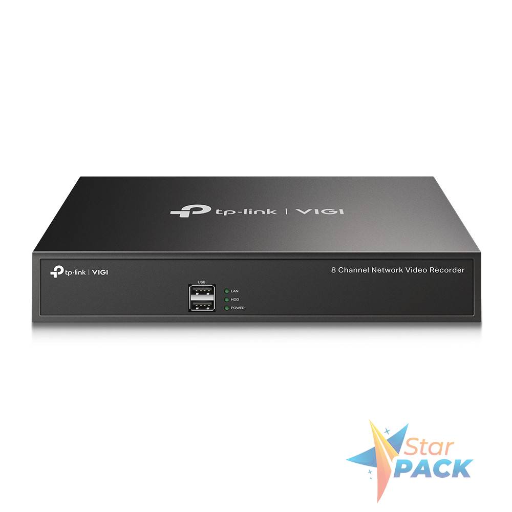 NVR TP-Link VIGI, 8 canale,  capacitate max 10 TB, porturi HDMI | VGA | Retea RJ45 | 2 x USB 2.0
