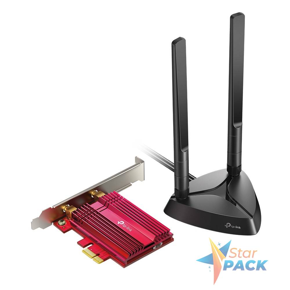 PLACA RETEA TP-LINK AX3000, intern wireless 2.4 GHz | 5 GHz, PCI-E, port, 3000 Mbps, antena externa x 2