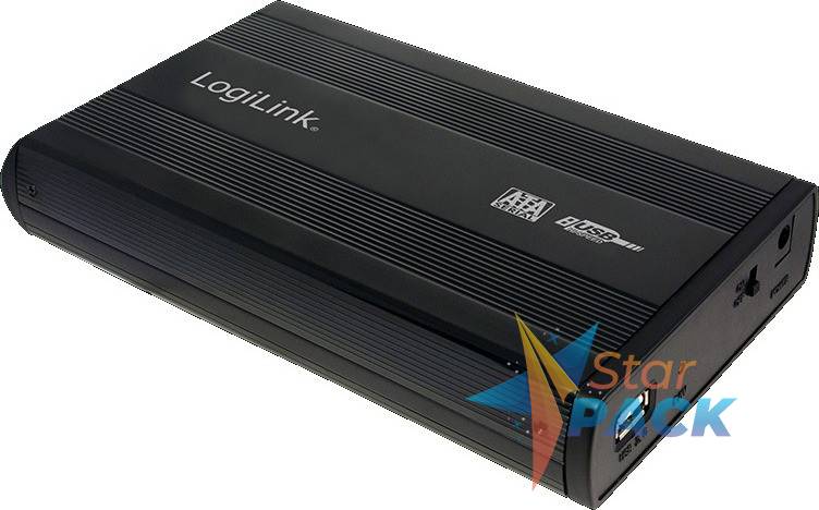 RACK extern LOGILINK, extern pt. HDD, 3.5 inch, S-ATA, interfata PC USB 2.0, aluminiu, negru