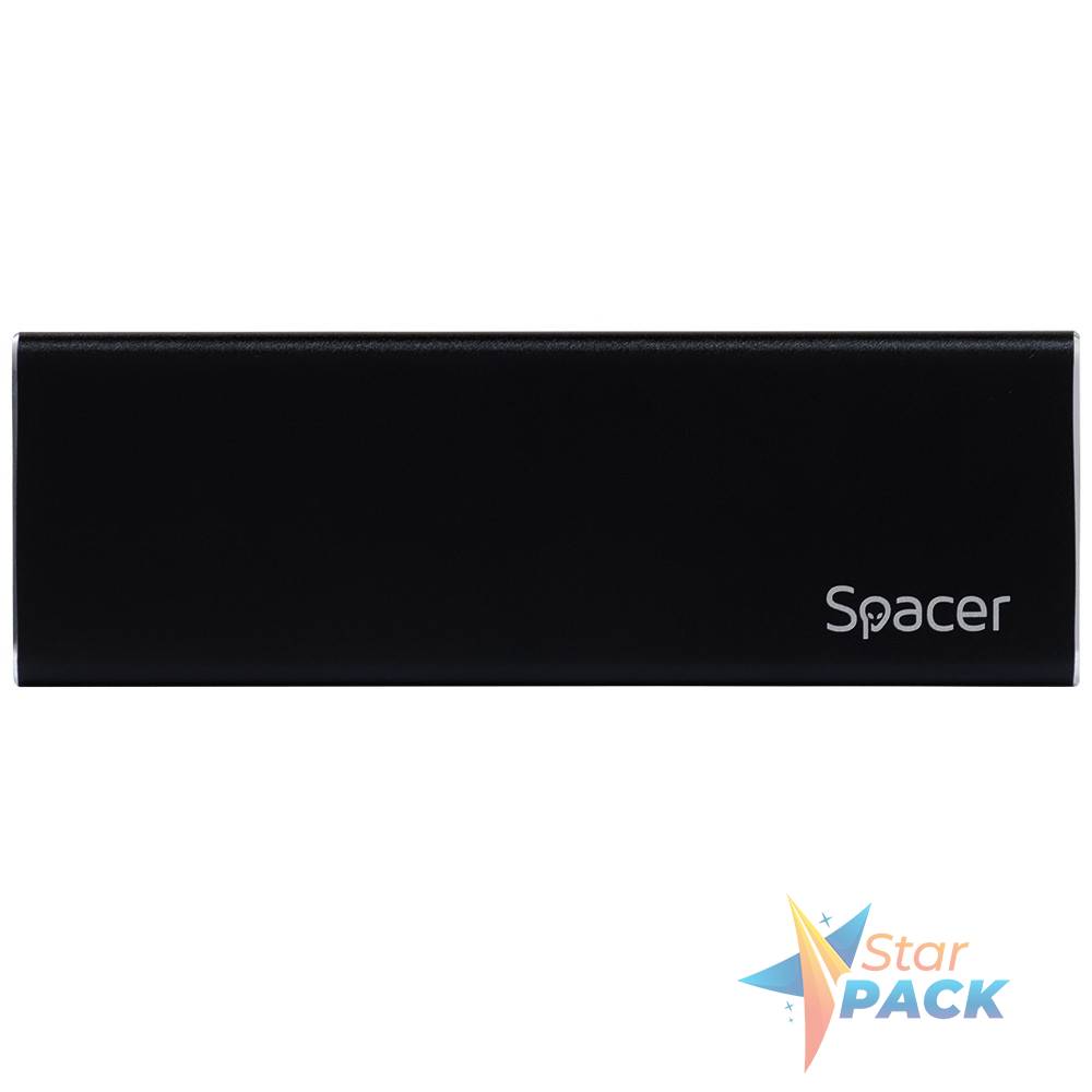 RACK extern SPACER, pt. SSD M.2 S-ATA NGFF, interfata PC USB 3.1 Type C, aluminiu, negru