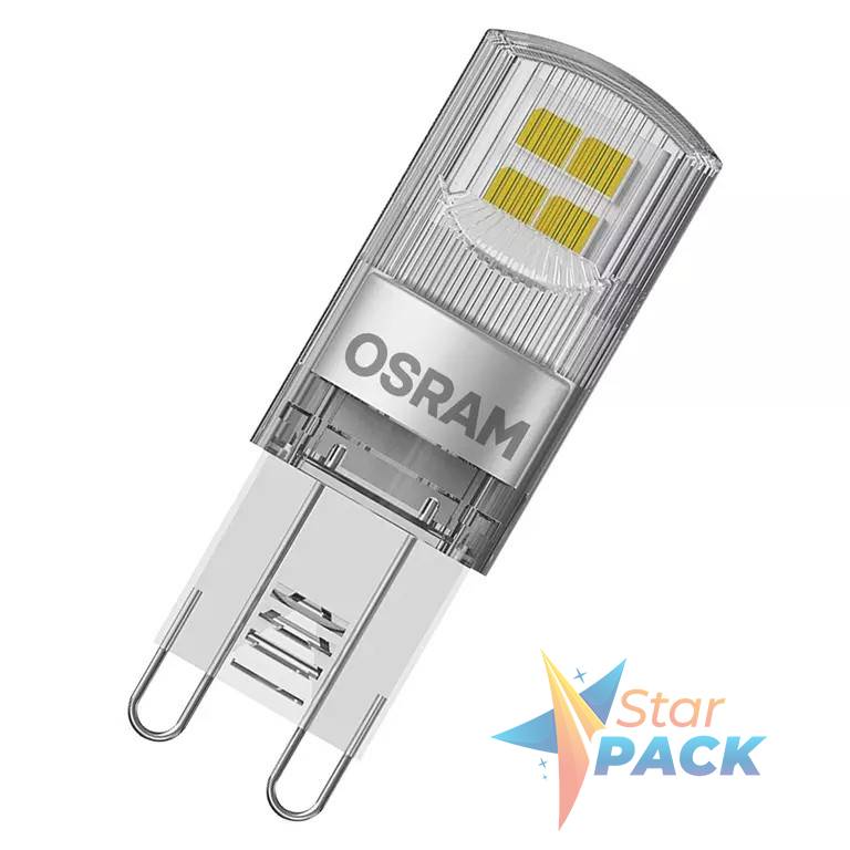 SET 2 becuri LED Osram, soclu G9, putere 1.9W, forma pin, lumina alb calda, alimentare 220 - 240 V