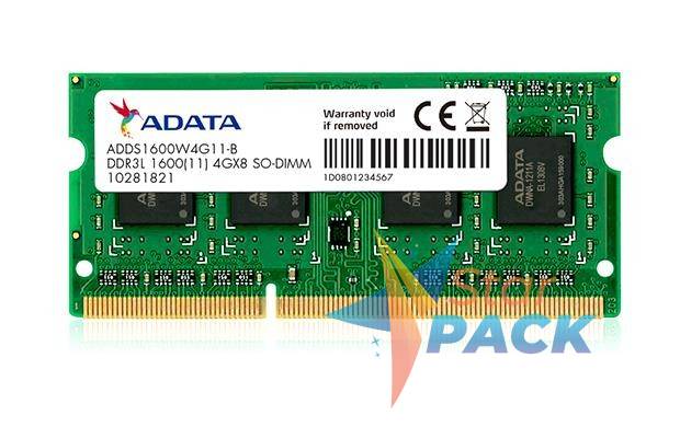 SODIMM Adata, 4GB DDR3, 1600 MHz, low voltage