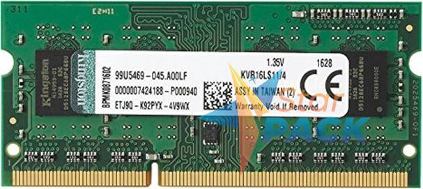 SODIMM Kingston, 4GB DDR3, 1600 MHz