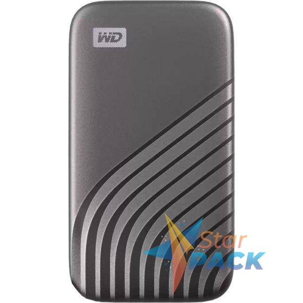 SSD. extern WD MY PASSPORT, 4TB, USB 3.2 Type-C, R/W: 1050/1000 MB/s, gri