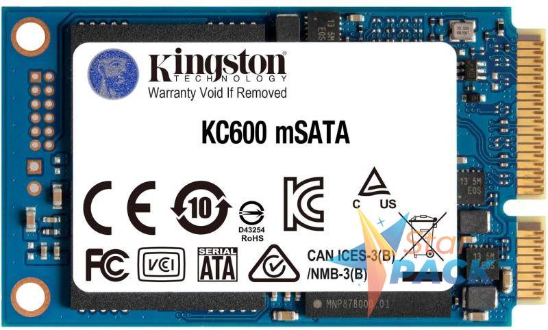 SSD KINGSTON KC600, 256GB, mSATA, 3D TLC Nand, R/W: 550/500 MB/s