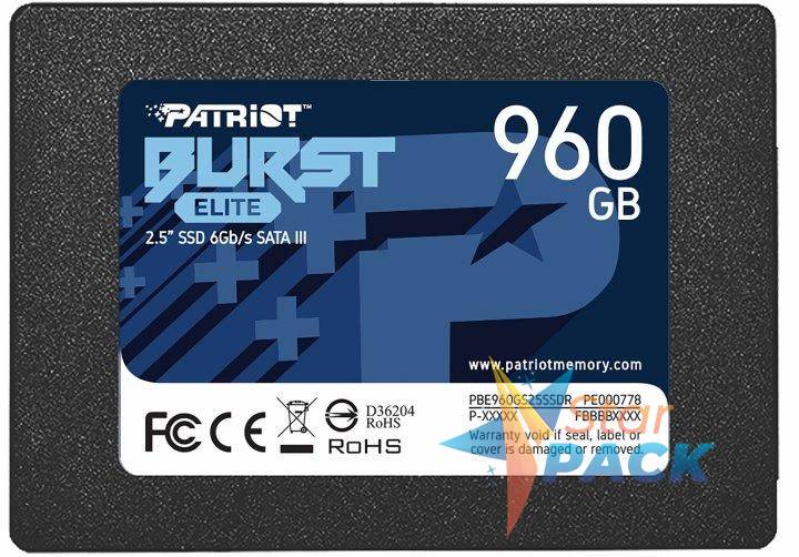 SSD PATRIOT, BURST ELITE, 960 GB, 2.5 inch, S-ATA 3, 3D QLC Nand, R/W: 450/320 MB/s