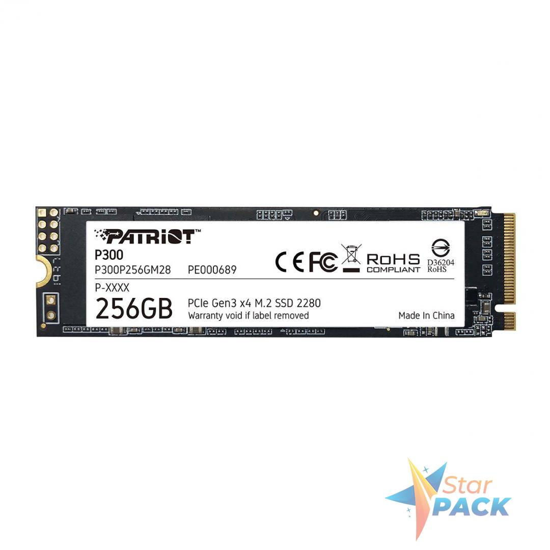SSD PATRIOT, P300, 256 GB, M.2, PCIe Gen3.0 x4, 3D TLC Nand, R/W: 1700/1100 MB/s