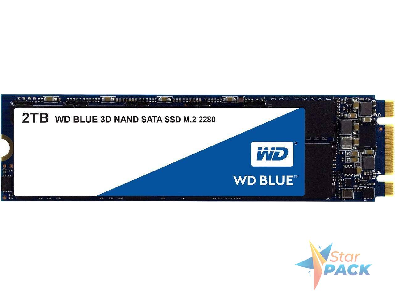 SSD WD, Blue, 2 TB, M.2, S-ATA 3, 3D Nand, R/W: 560/530 MB/s