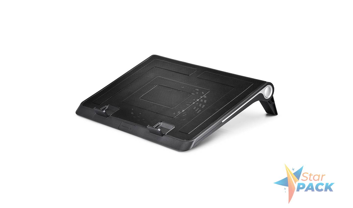 STAND DEEPCOOL notebook 15.6 N180 FS, sita metal, fan 18cm, design anti-alunecare, black