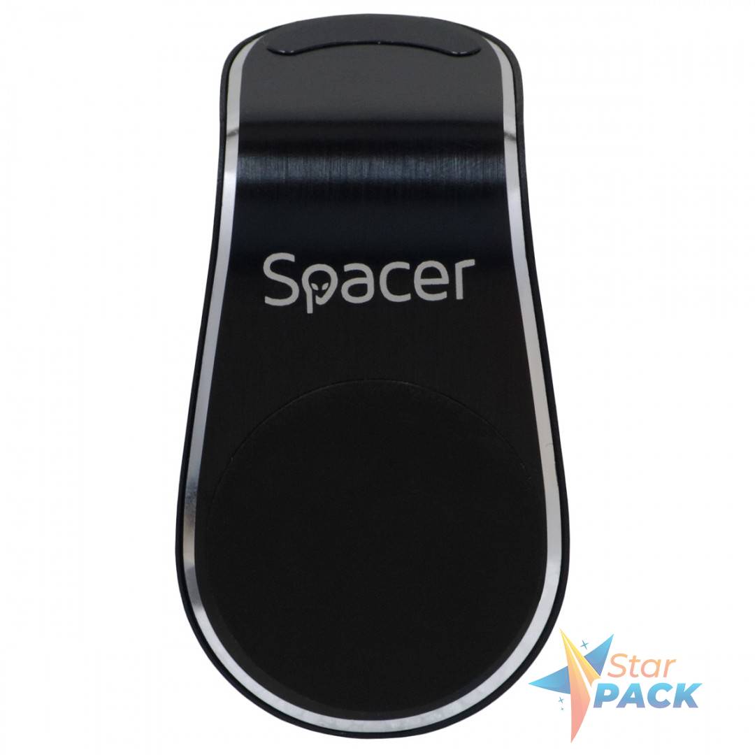 SUPORT auto SPACER pt. SmartPhone, fixare in grilaj bord, prindere magnetica telefon 360 grade, black