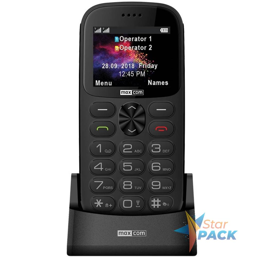 Telefon cu butoane, Maxcom, MM471  ecran 2.2 inch, dual sim,  rez. camera 2 Mpix,  2G, OEM, acumulator 1400 mAh, gri