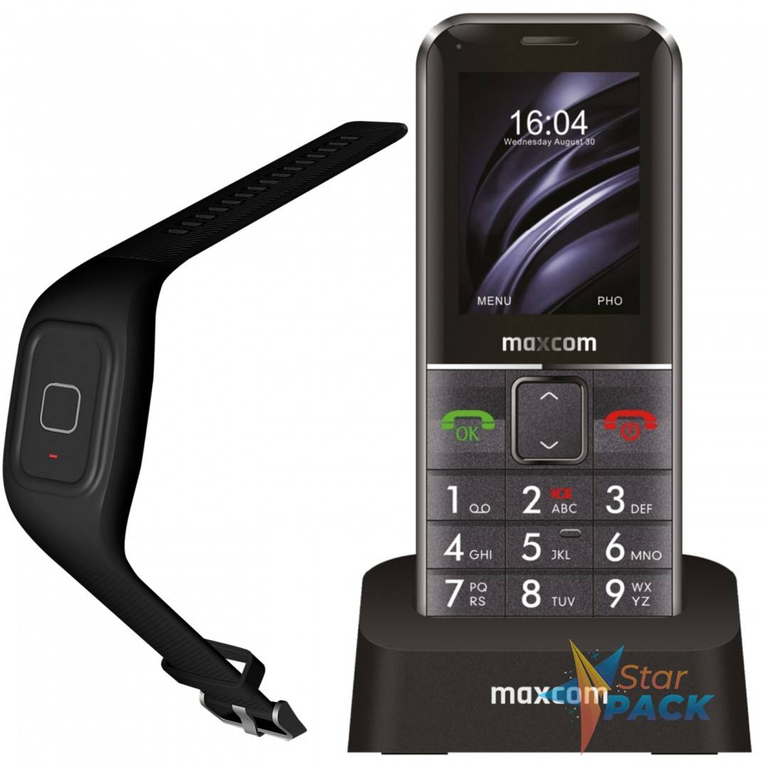 Telefon cu butoane, Maxcom, MM735  ecran 2.2 inch, rez. camera 2 Mpix,  2G, OEM, acumulator 1400 mAh, negru