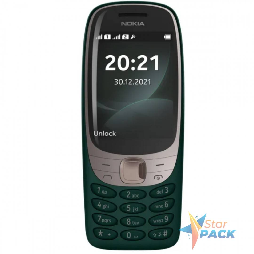 Telefon cu butoane, NOKIA, 6310  ecran 2.8 inch, dual sim,  rez. camera 0.3 Mpix,  memorie interna 8 MB, 2G, OEM, acumulator 1150 mAh, verde