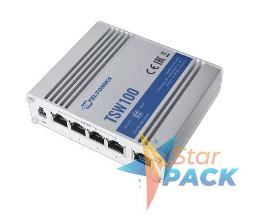 TELTONIKA  INDUSTRIAL UNMANAGED POE SWITCH 4 PORTS POE 802.3AF/AT 60W