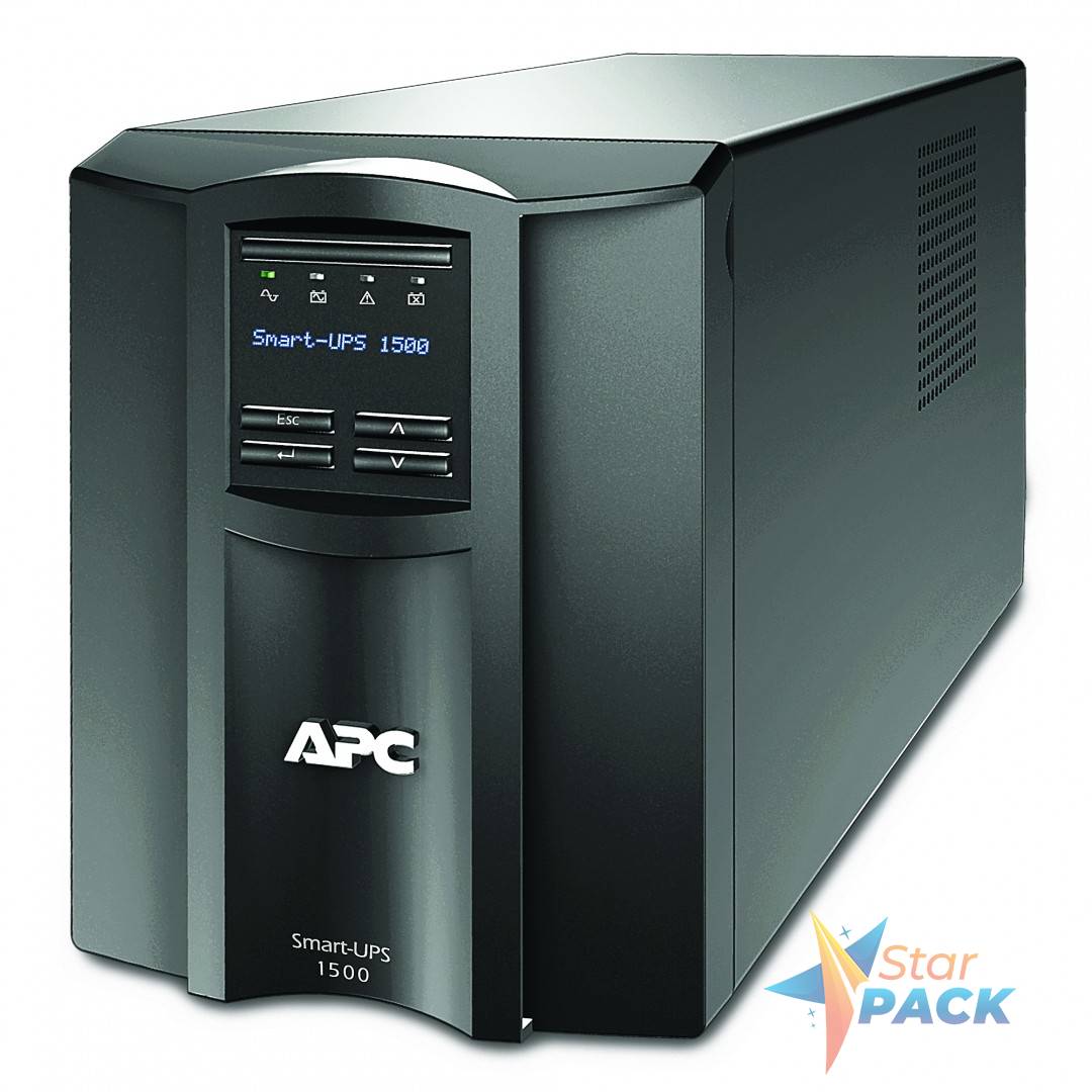 UPS APC, Smart-UPS SMT, Line Int. sin pura mgmt, mini tower, 1500VA / 1000W, AVR, IEC x 8, 1 x baterie RBC7, display LCD, back-up 21 - 30 min. SP prelungire garantie