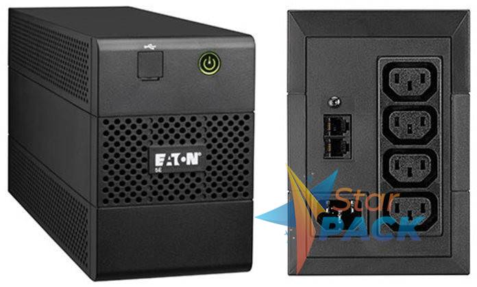 UPS Eaton 5E 850i USB, Line int., Tower, 480 W, AVR, IEC x 4, LED, back-up 1 - 10 min.