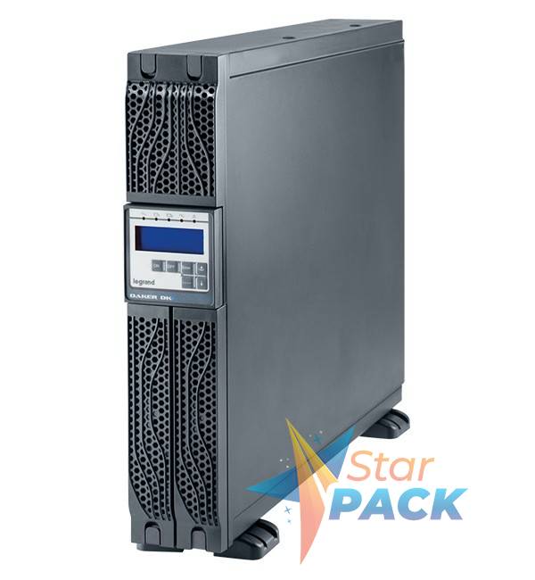 UPS LEGRAND, DAKER DK +, Online cu sinusoida pura, tower, rack, 2000VA/1800W, AVR, IEC x 6, 6 x baterie 12V/7.2Ah, display LCD, back-up 21 - 30 min.